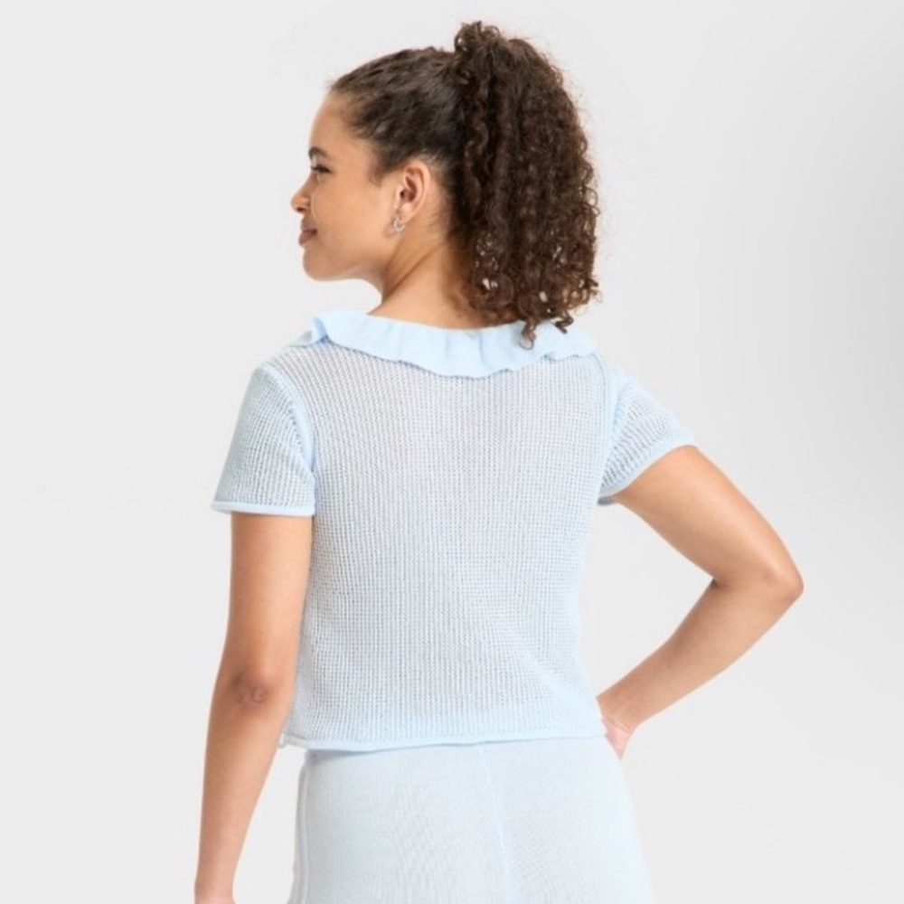 Wild Fable Light Blue‎ Ruffle Blouse - Picture 2 of 6
